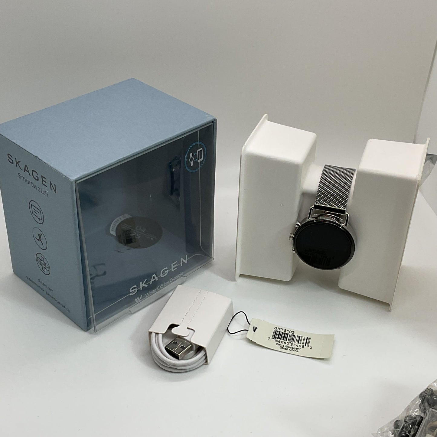NWTSKAGEN Falster 2 Silver Tone Mesh Smart Watch 40mm SKT5102 / DW7S1