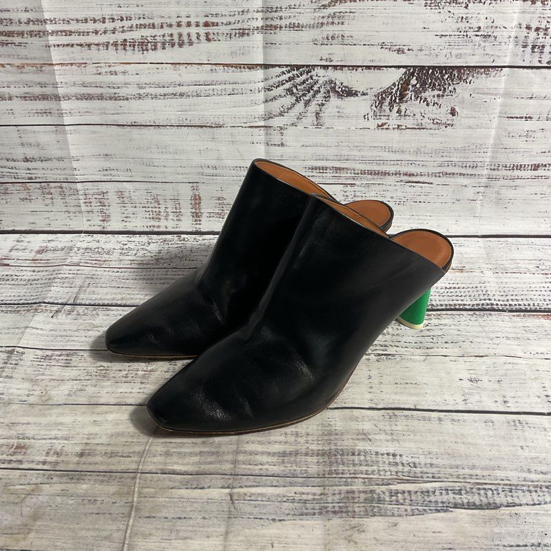 Vetements Green Lighter Heel Black Leather Mule Heel Women's Size 7 Shoes
