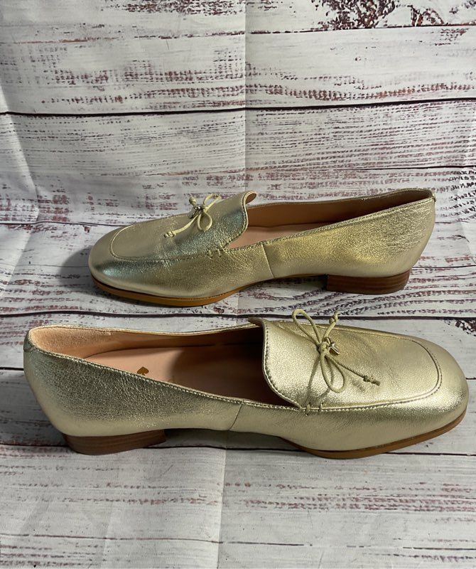 Women's Kate Spade New York Sarah Metallic Leather Loafers Gold Size 6B