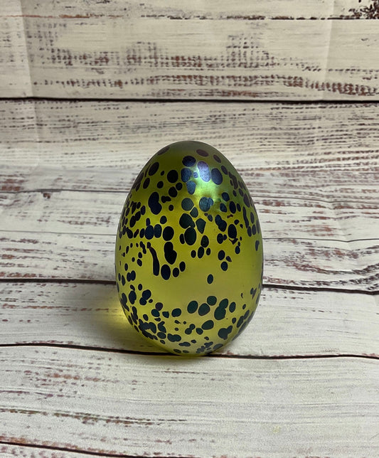 Orient & Flume Iridescent Green Speckled Egg Paper Weight