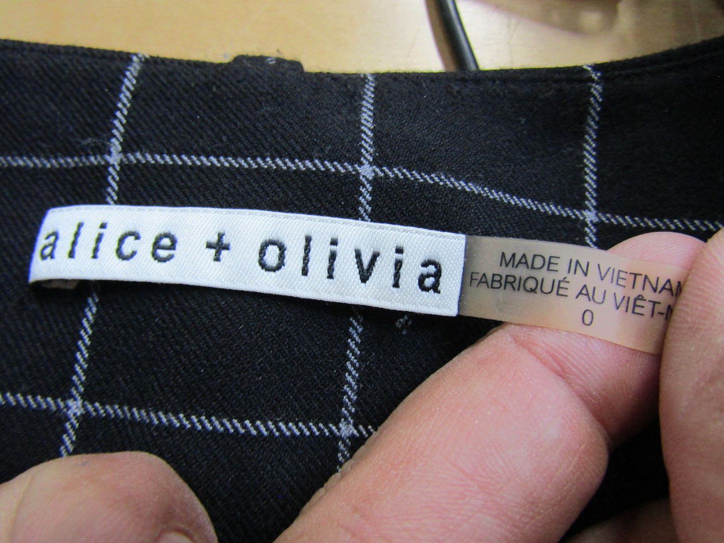 Alice + Olivia Dylan Women's Black Windowpane Plaid Pants Size 0