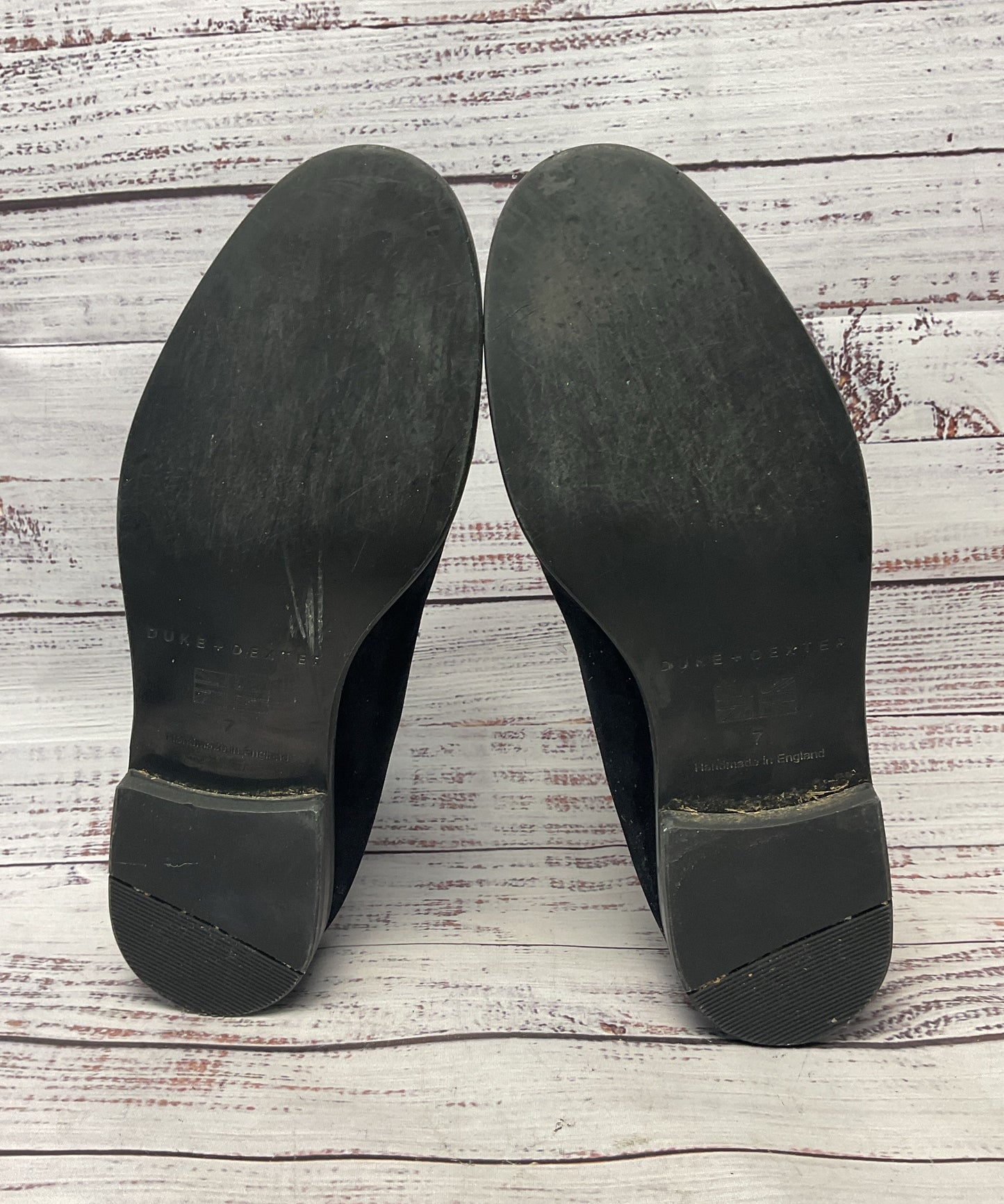 Duke + Dexter Black Velour Velvet Loafer Dress Shoe Men Size 7UK 8US