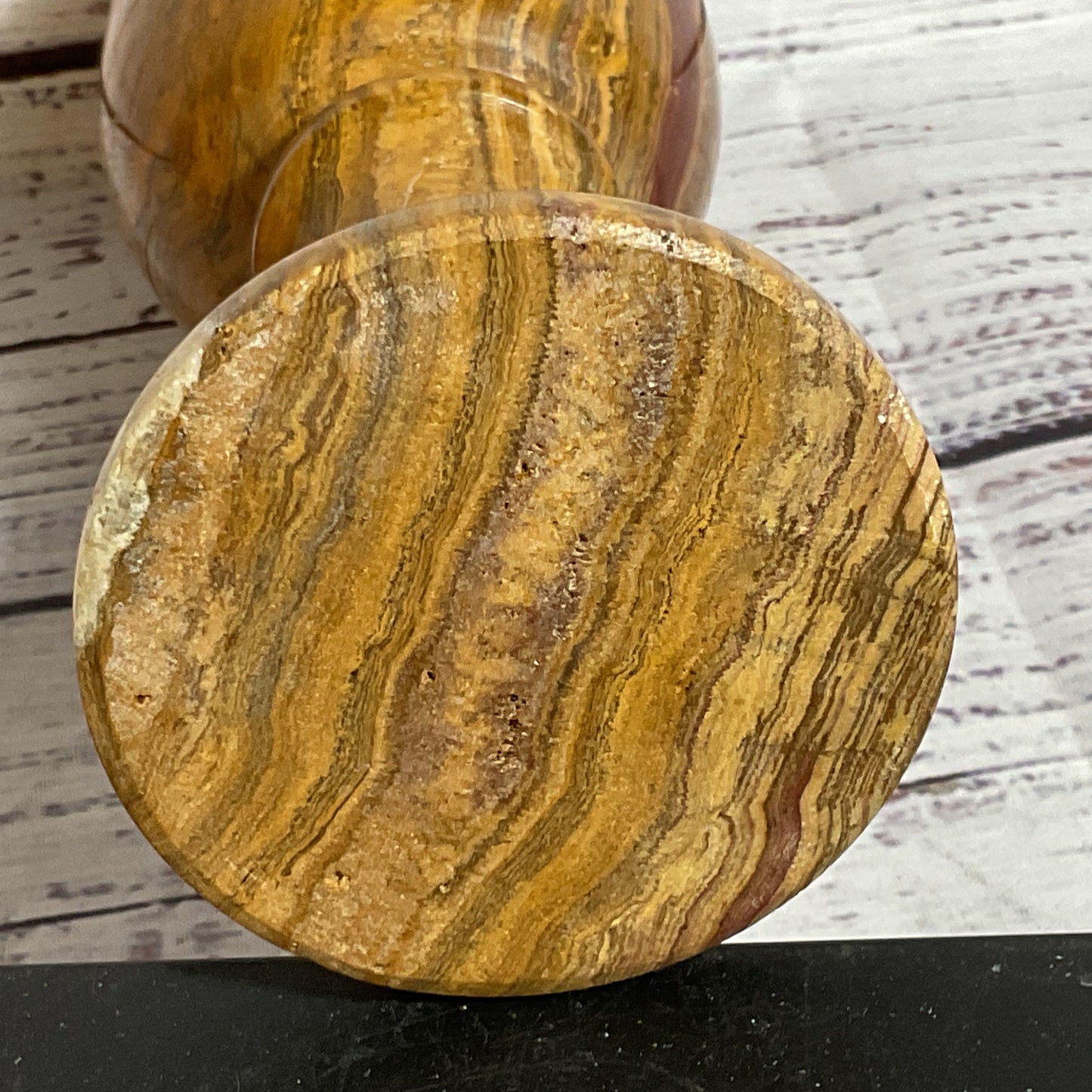 VTG. Marble Onyx 7.75" Stone Goblet