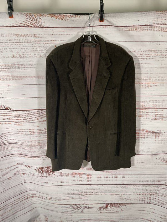 Men's Vintage Donna Karan Corduroy Jacket Brown Size 46R Wool Blend
