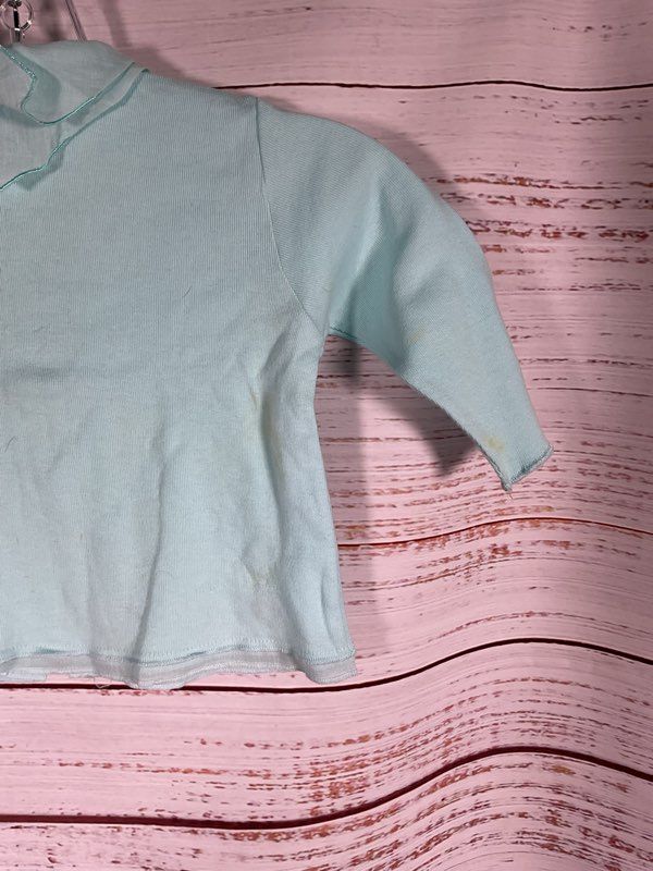 Kenzo Jungle Kid's Button Cotton Blue Floral Embroidered Sweater Size 12M