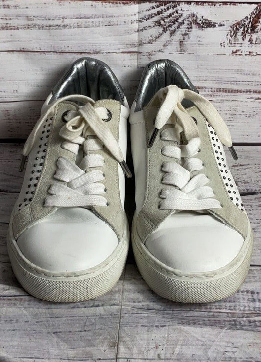 Zadig & Voltaire Paris Leather Studded Sneakers White 38