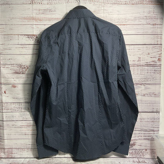 NWT Theory Sylvain Navy Multi Dual Drop Print Button Up Shirt - Size S