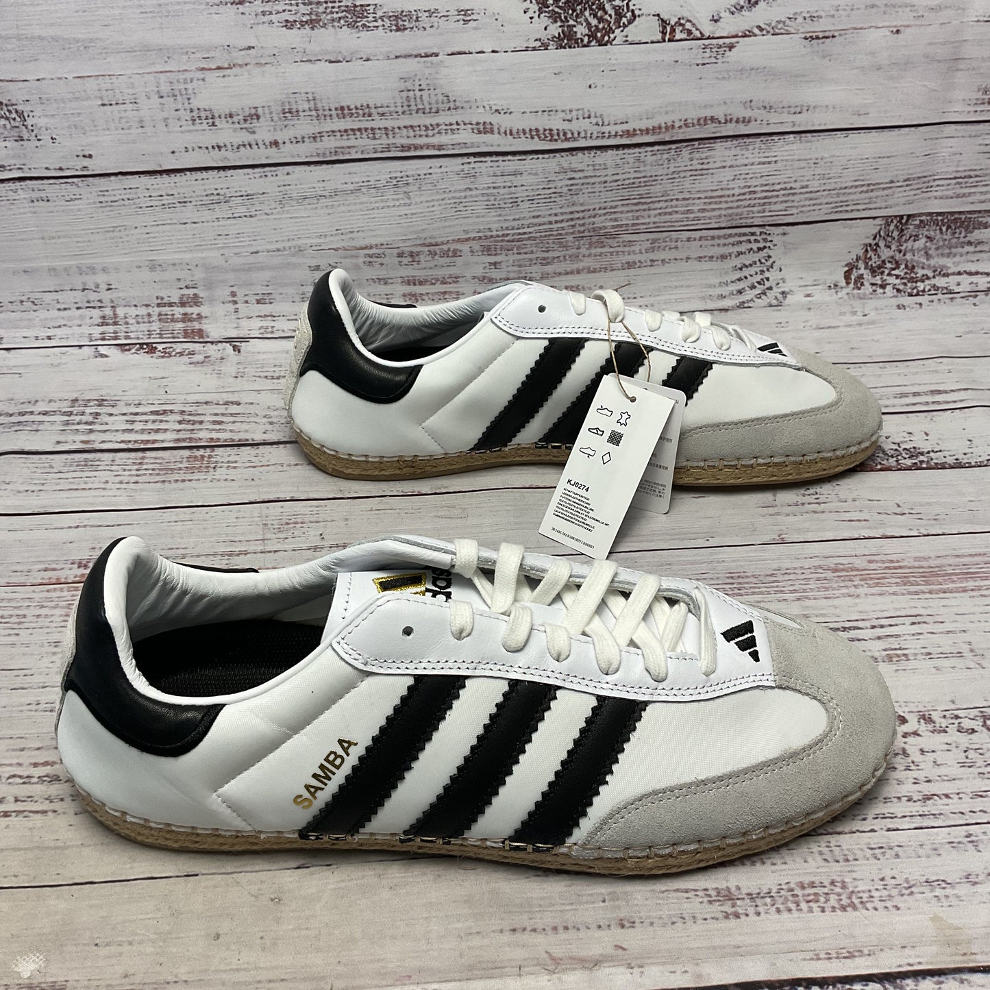 adidas x CLOT Samba by Edison Chen Espadrille Sneaker White Black Shoe Men Sz 11