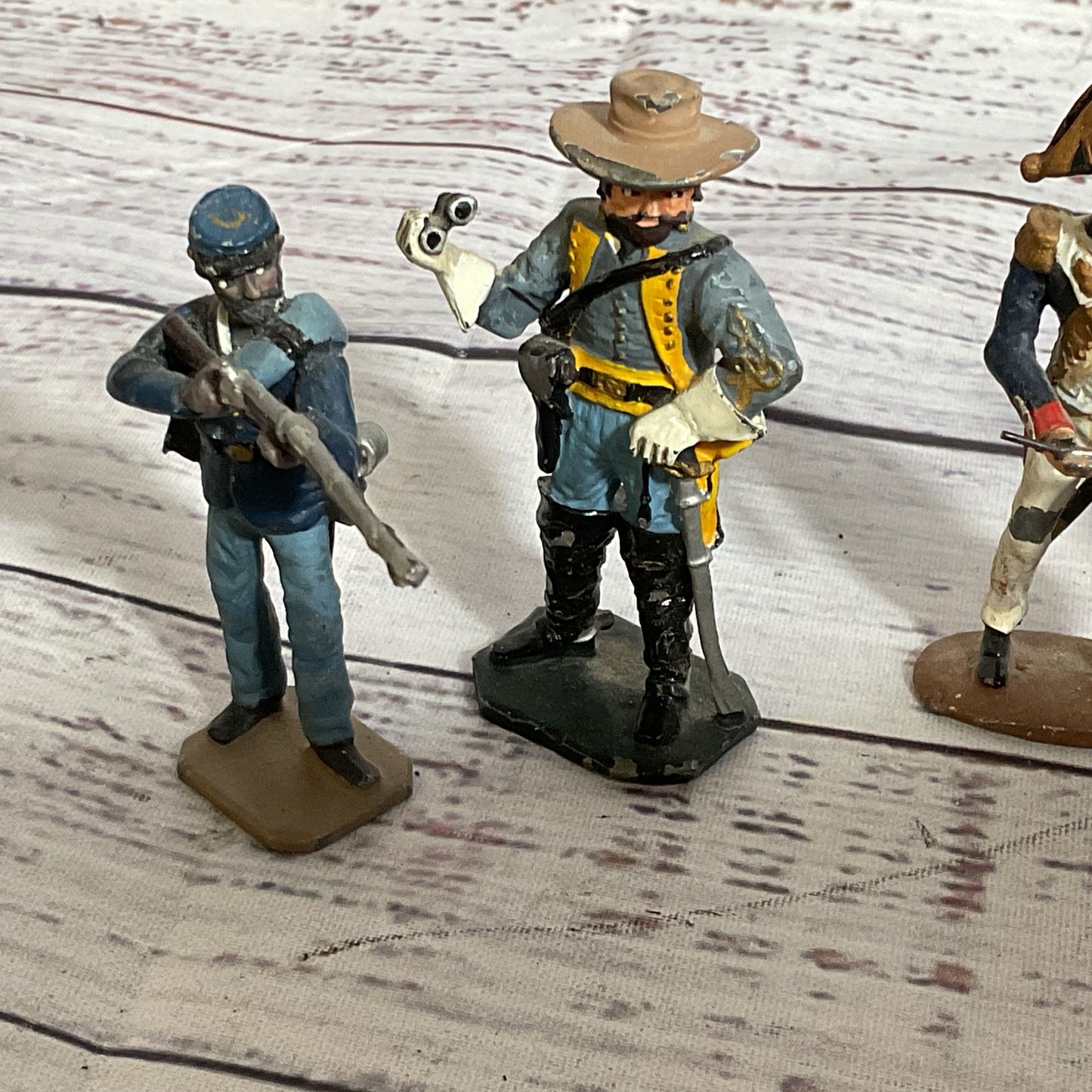 Set of 7 ANTIQUE 54mm Tin Soldiers (3 MISSING ARM/S)