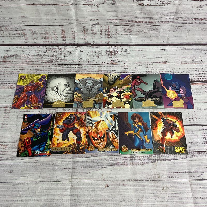 Lot Of 11 Vintage 90s Marvel Trading Cards (Masterpieces, Fleer, Mcc 98)