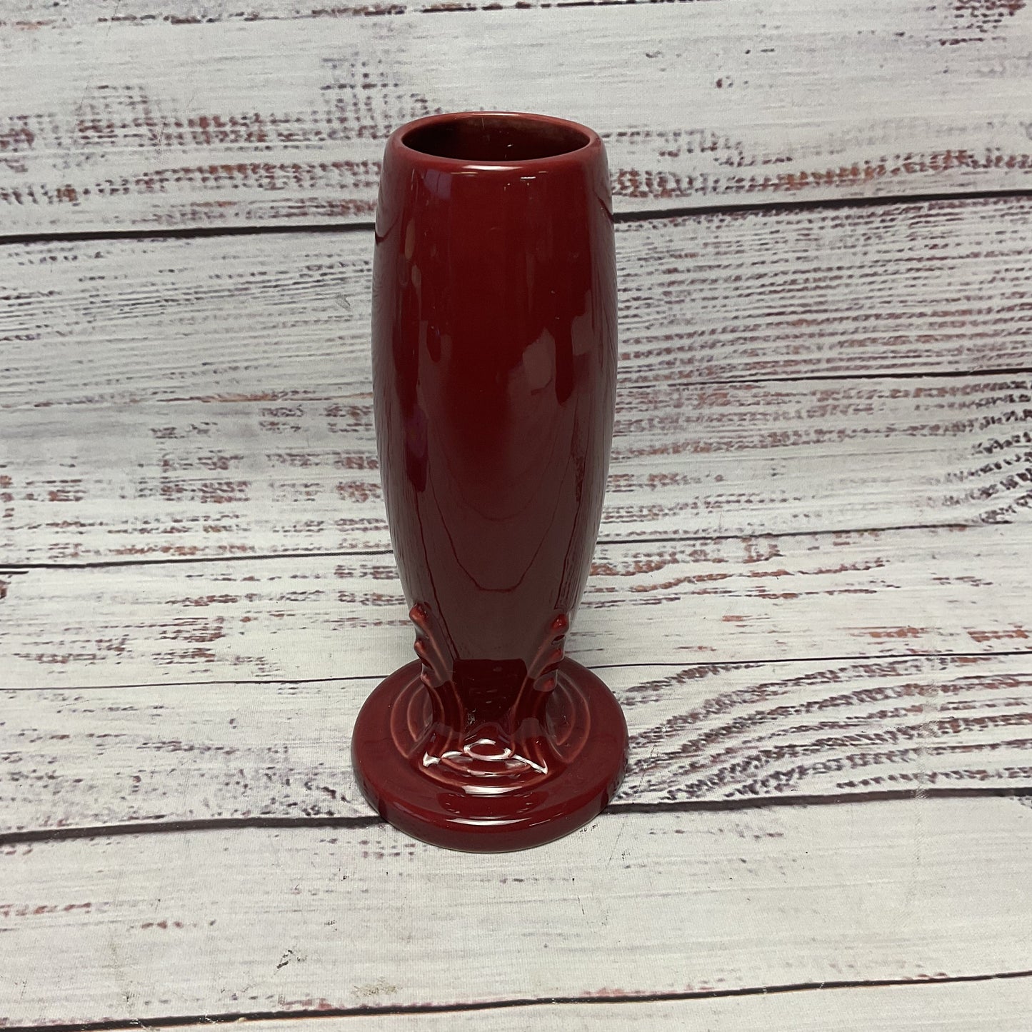 Vintage Fiestaware Cinnabar Burgundy Red Retired Bud Vase 6"