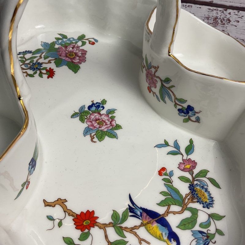 Ainsley Pembroke Porcelain Strawberry Basket Floral Tea Tray