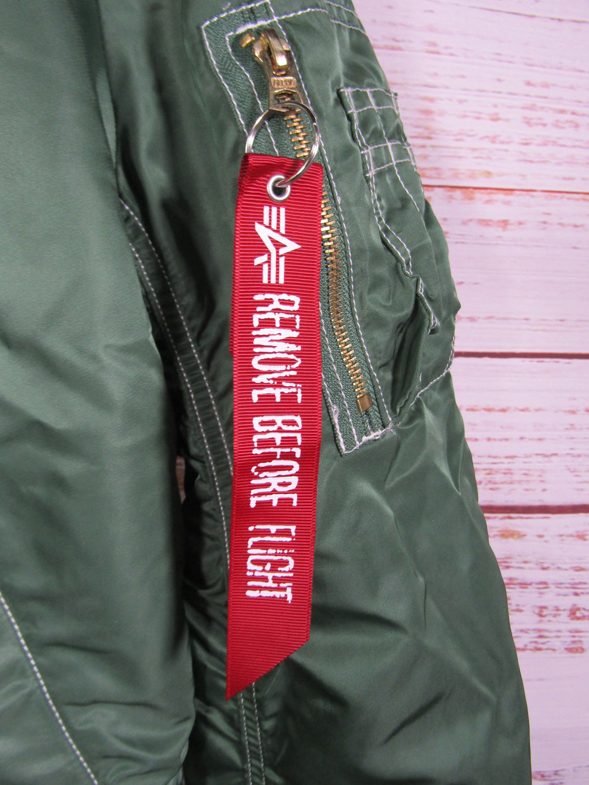 Alpha Industries Men's Green Nylon Hooded Bomber Jacket Size M