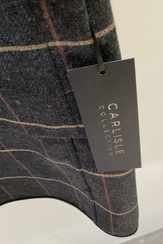 NWT Women's Carlisle Gray Plaid/Houndstooth Reversible Vest Dress Size 10