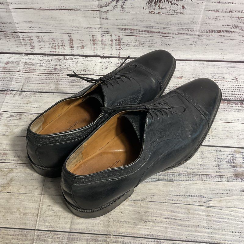 Johnston & Murphy Black Leather Cap Toe Oxford Dress Shoe Men's Size 13