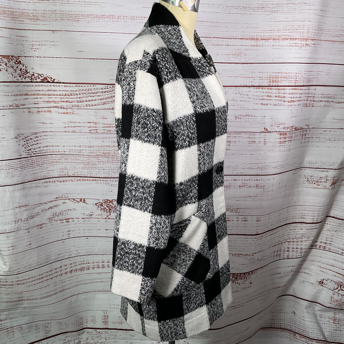 NWT SANCTUARY Women's Black/White Plaid One Button Jacket- SZ S