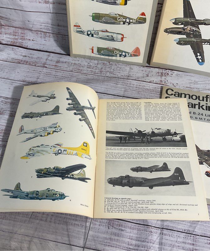 Lot Of 4 Vintage Airplane Camouflage & Markings N0. 13 15 17 18 Army Magazines