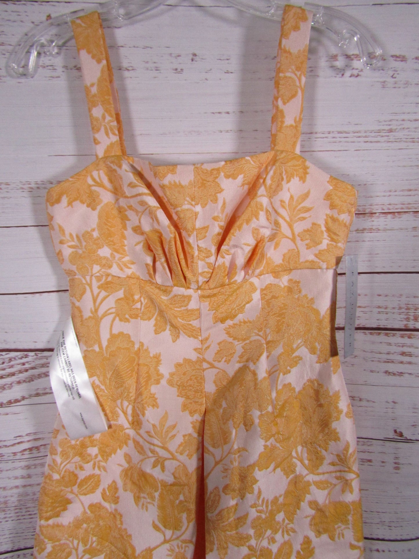 Kay Unger Ingrid Women's Mango Floral Jacquard Jumpsuit Size 2