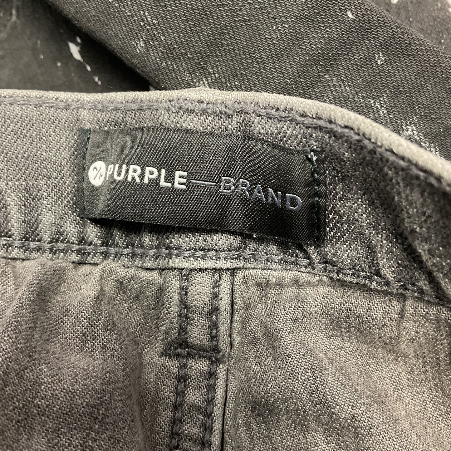 Purple Brand Skinny Jeans Black Grey Gradient Paint Distressed Pants P002 Size29