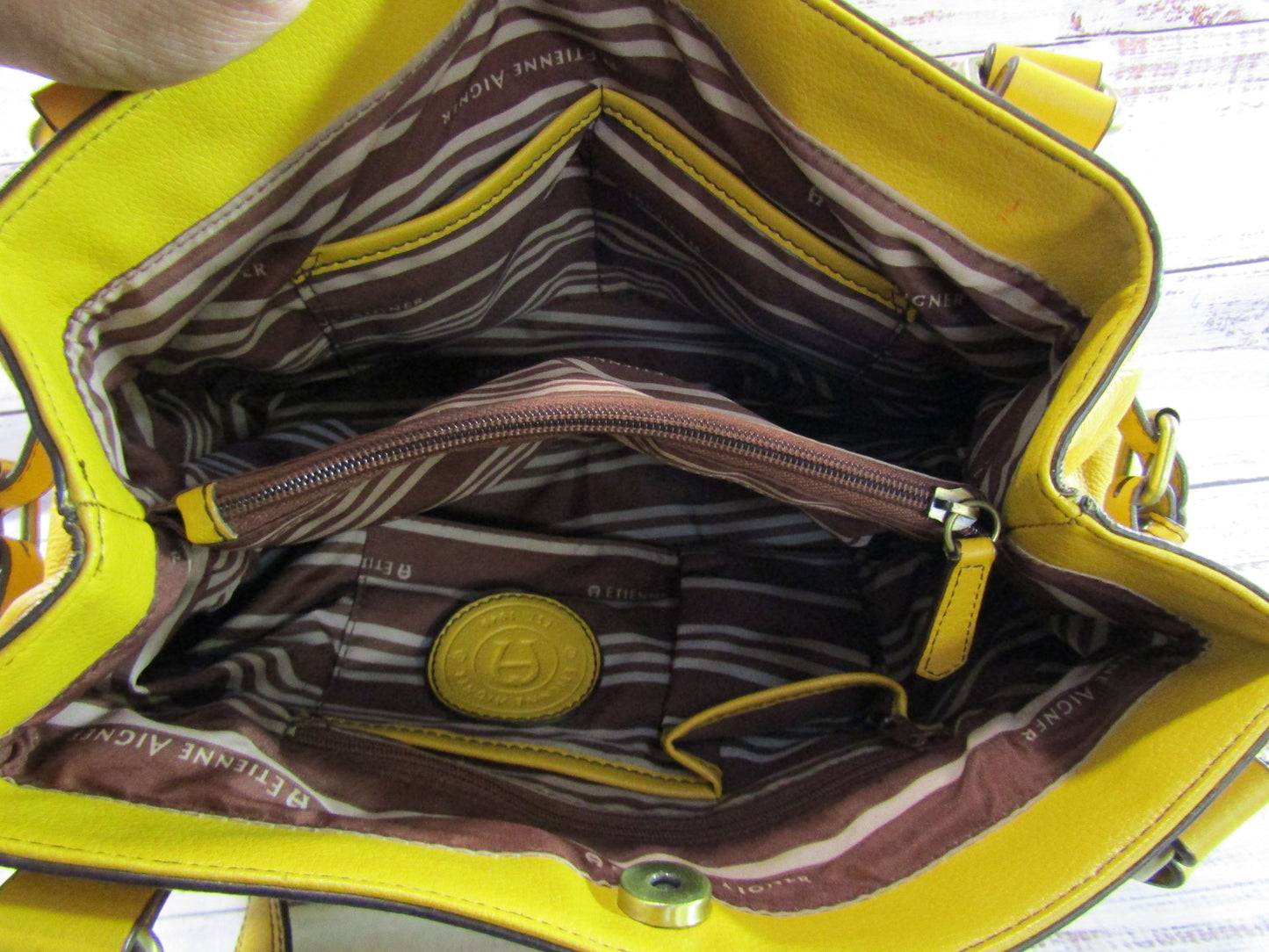 Etienne Aigner Women's Yellow Leather Shoulder Bag