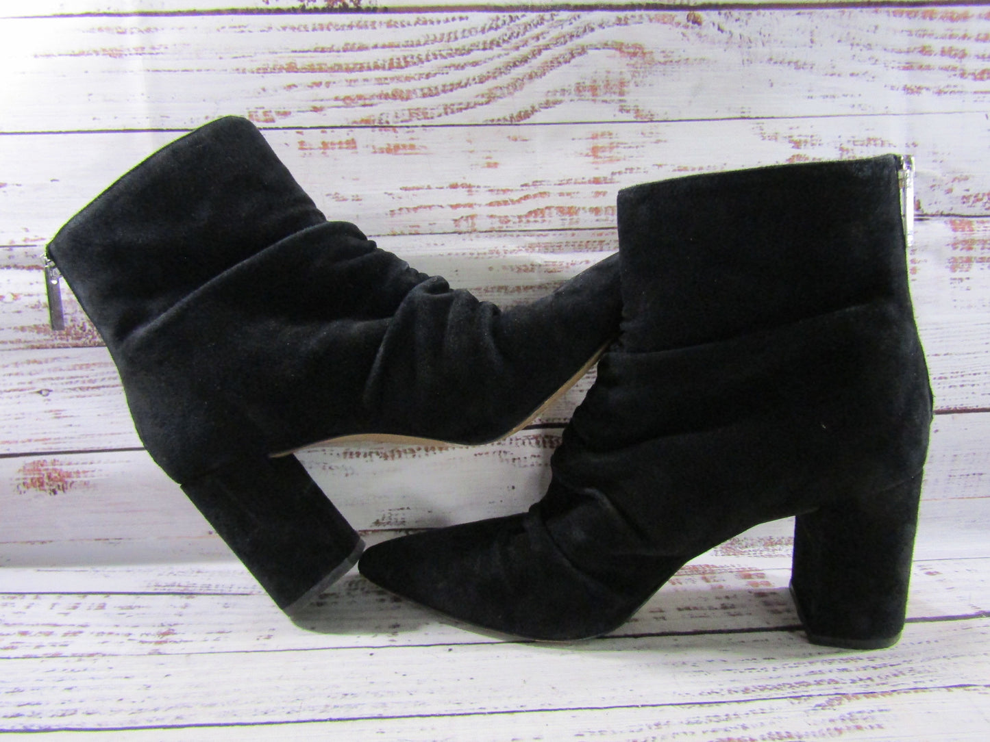 1.State Saydie Women's Black Suede Zip Ankle Boots Size 8