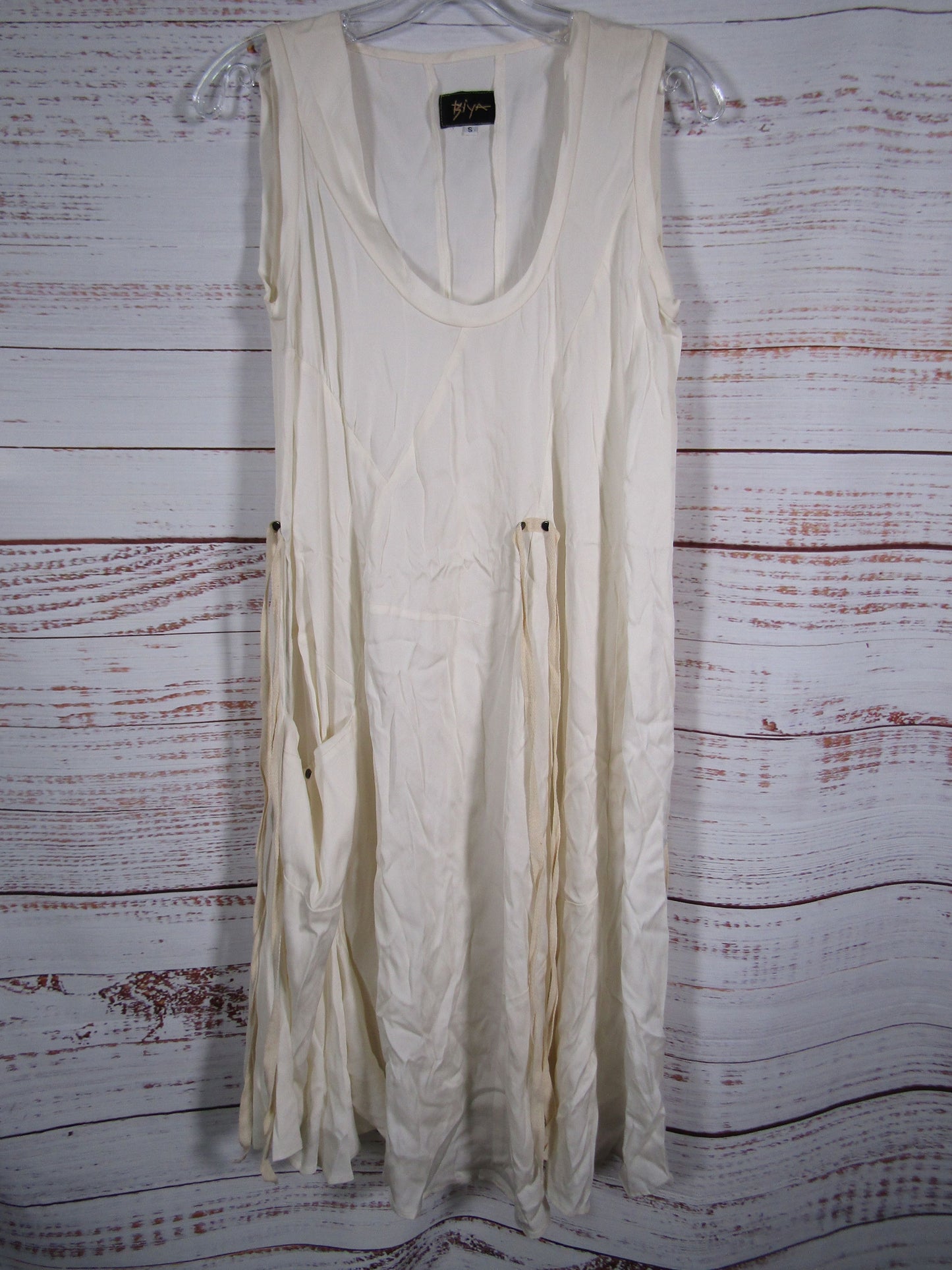 Biya Women's White Sleeveless Dress Size S
