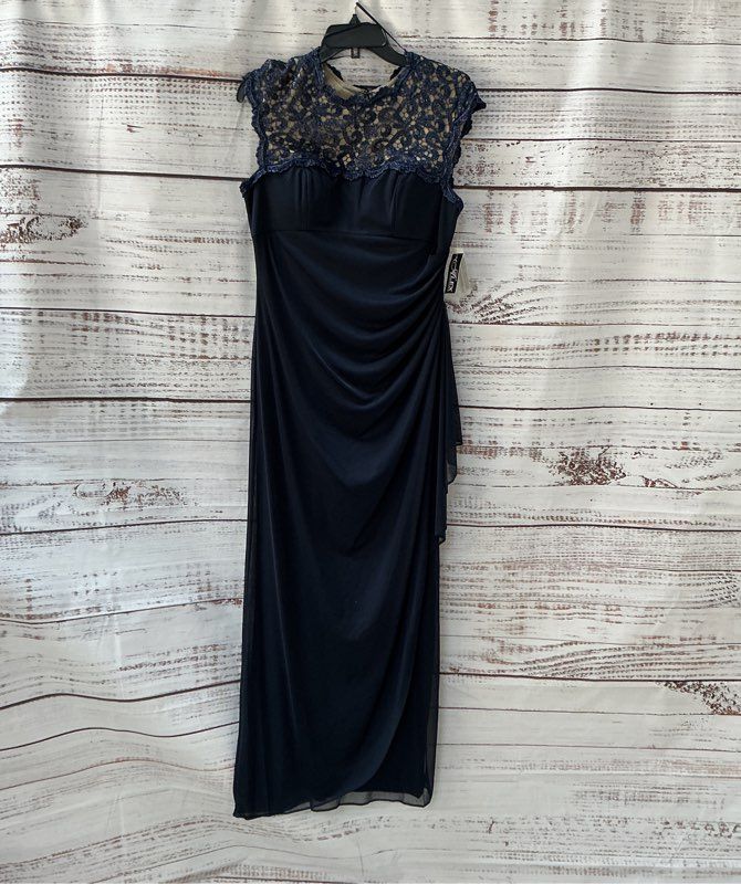 NWT Women's Alex Evenings Navy Blue Formal Dress Size 10