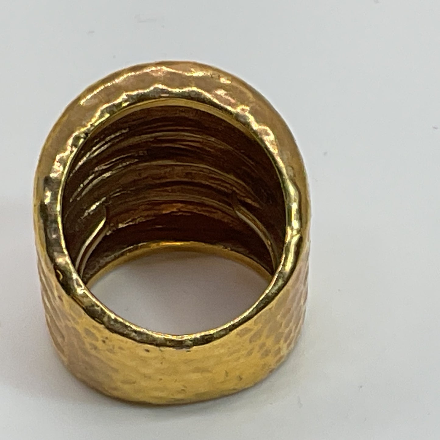 VTG. Gold Tone Brass Statement Ring- SZ 8