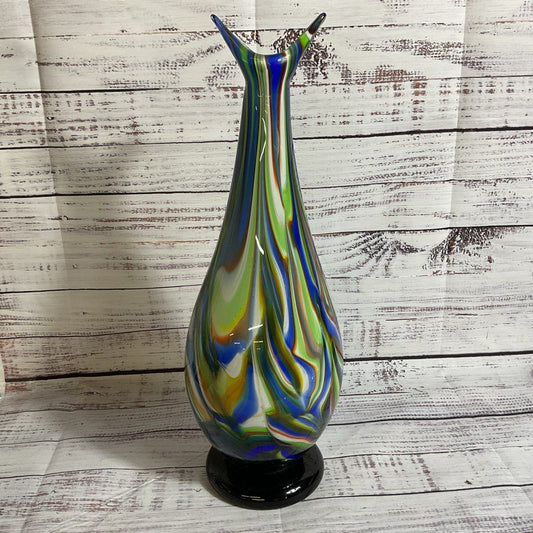 VTG. Murano??? Swirl Art Glass Vase- 15.25"