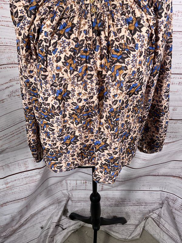 APIECE APART Esparta Organic Cotton Floral Pattern Peasant Top Size S