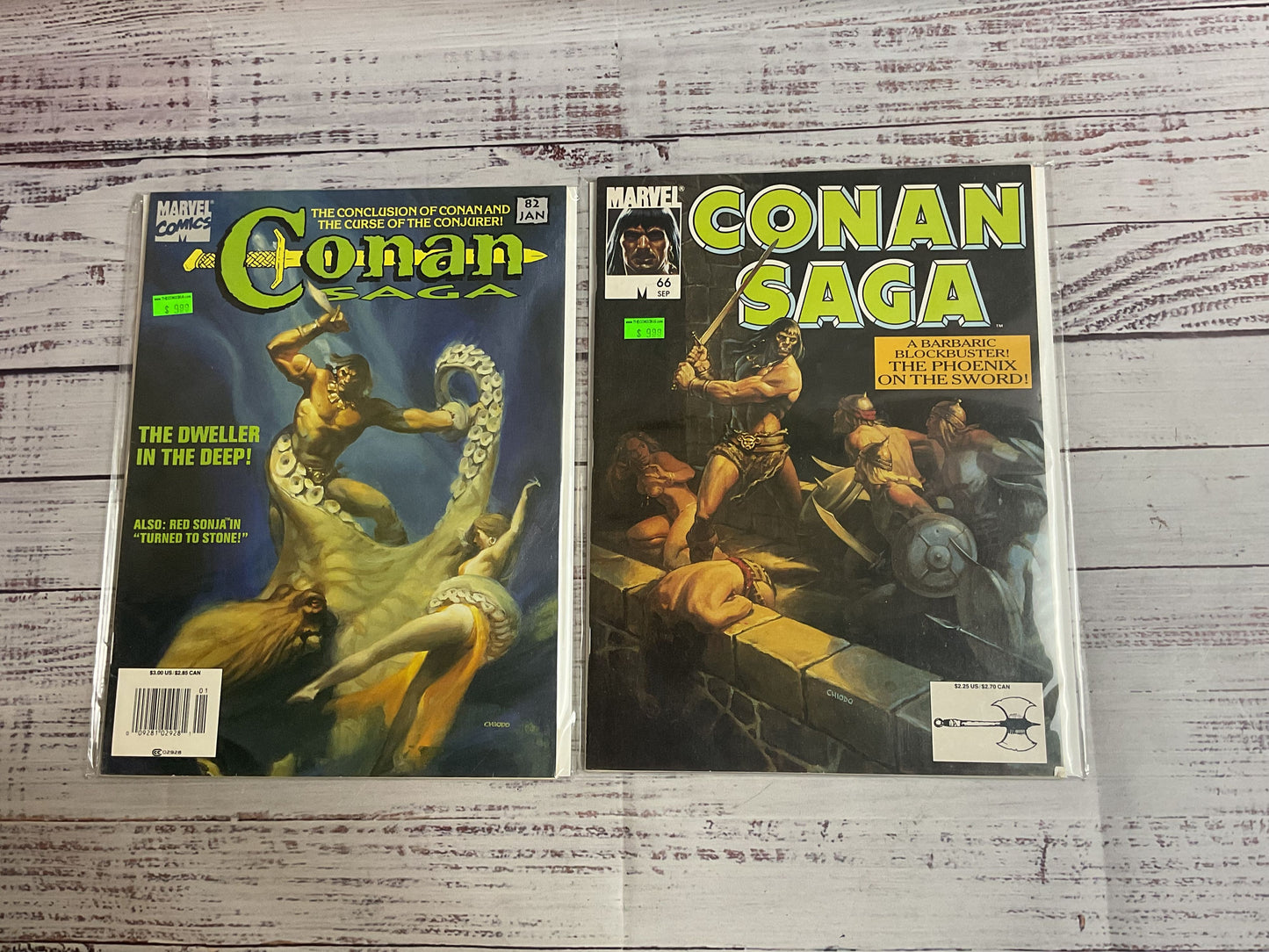 Lot Of 9 Vintage Conan Saga Comic Books Mixed Years