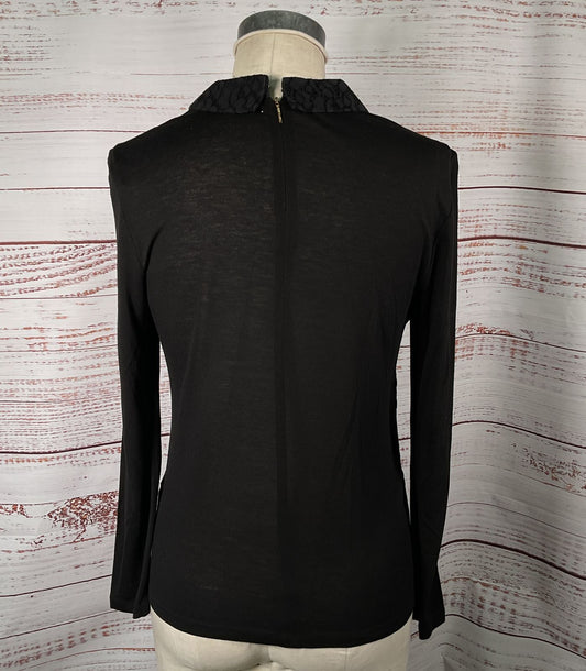 Tory Burch Gabriella Lace Blouse Long Sleeve Top Black M
