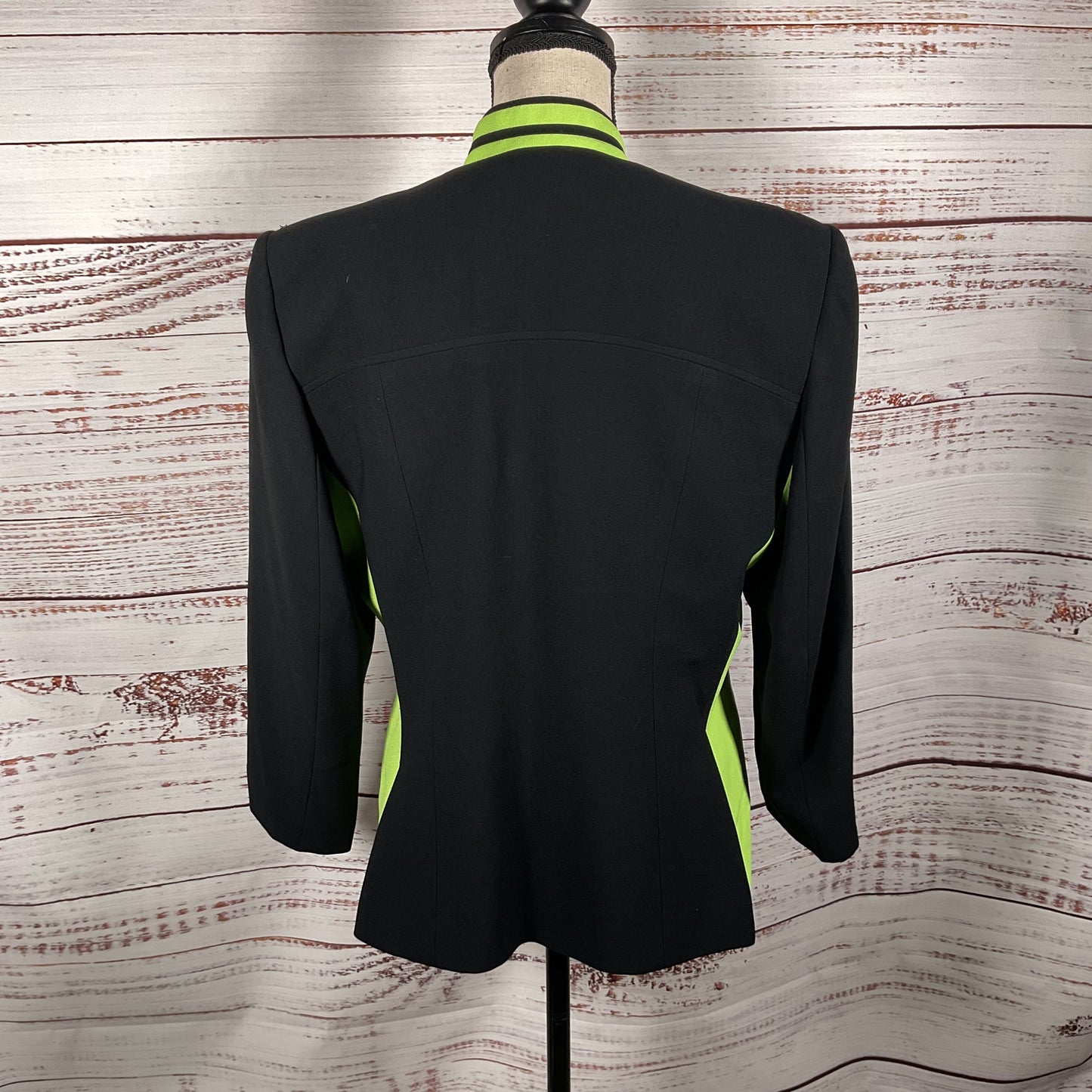 Alberto Makali Green Black Stripe Color Block Jacket - Size See Measurements