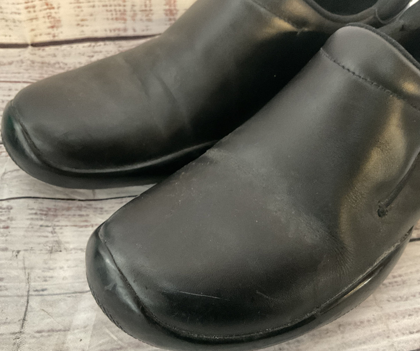 Prada Vintage Leather Toggle Moc Clip Loafers Black 7.5