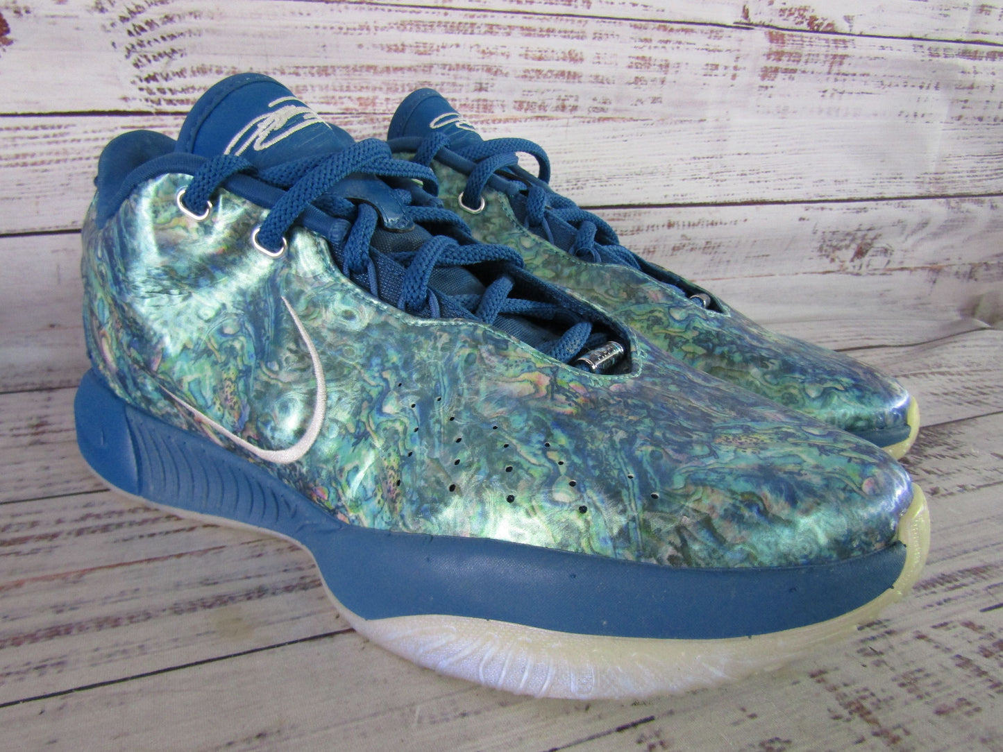 Nike LeBron 21 Abalone Men's Blue Basketball Sneakers Size 9 FN0708-400