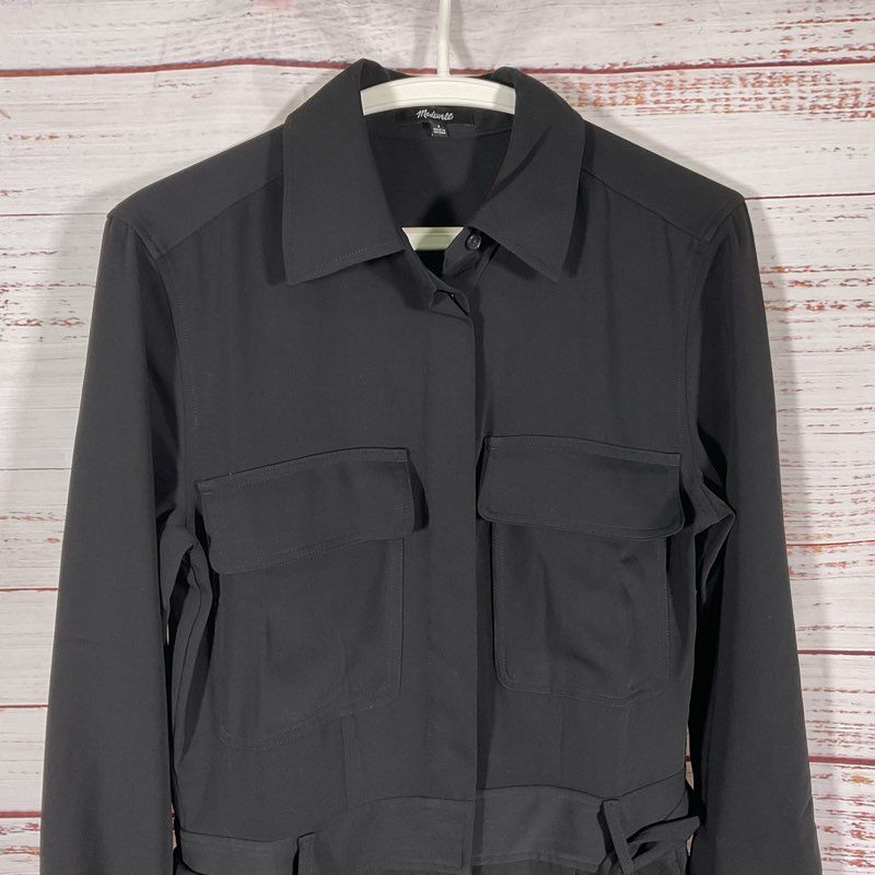 Madewell Black Belted Utility Pocket Wide Leg Jumpsuit - Size 2