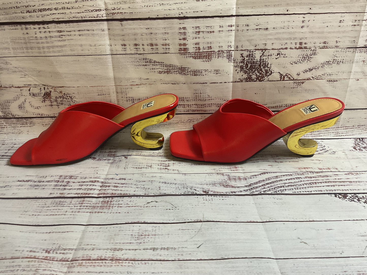 Ninety Union Red Pump Golden Heel Women 11