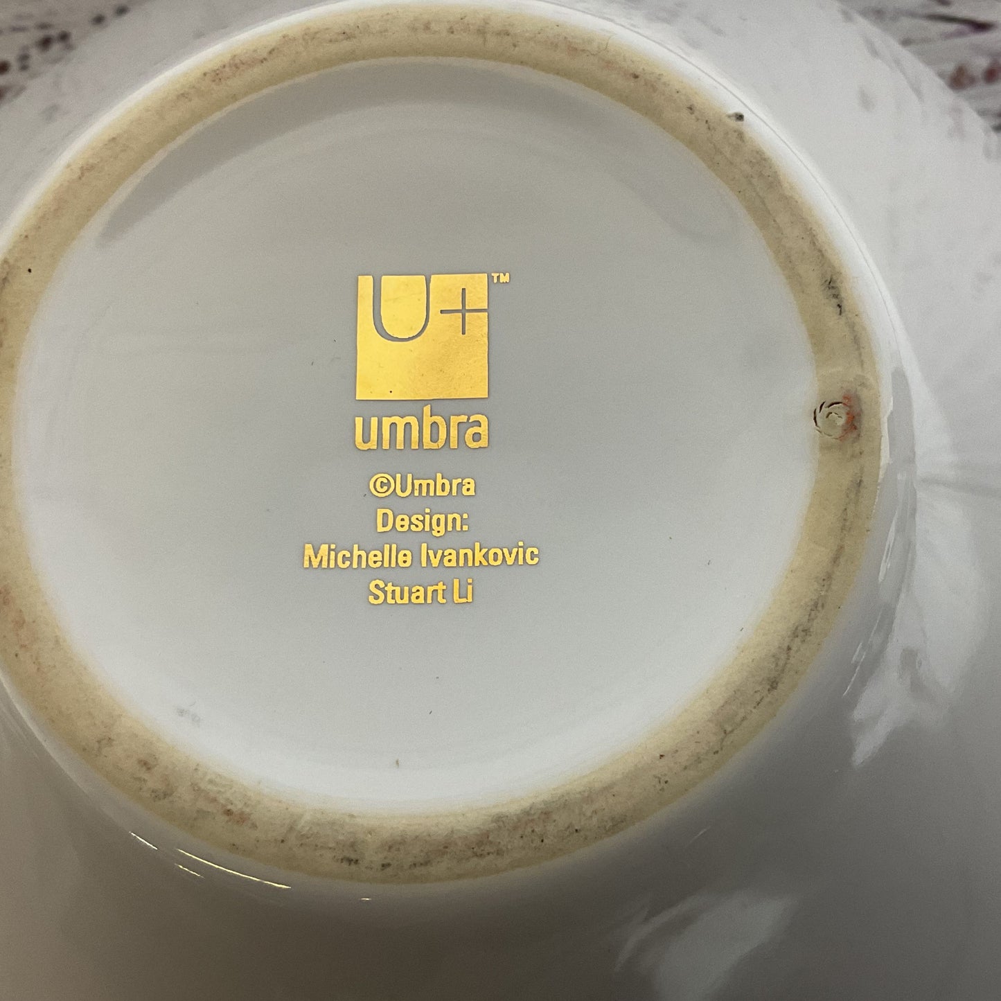 UMBRA Modern Design Gold Flowers Bowl by Michelle Ivankovic Stuart Li Rare 6”