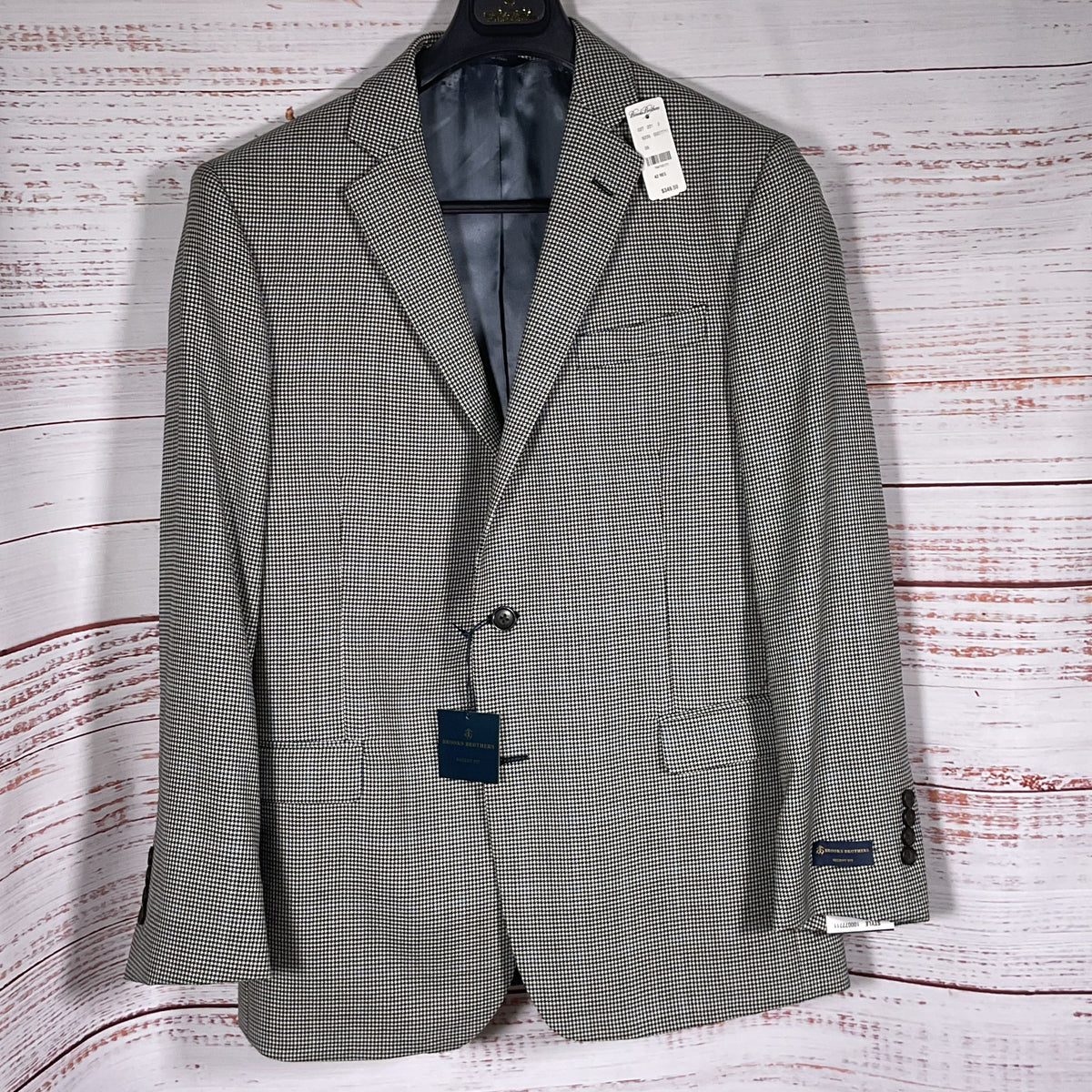 NWT BROOKS BROTHERS Mens Wool Regent Fit Houndstooth Blazer/Jacket SZ 42 Regular