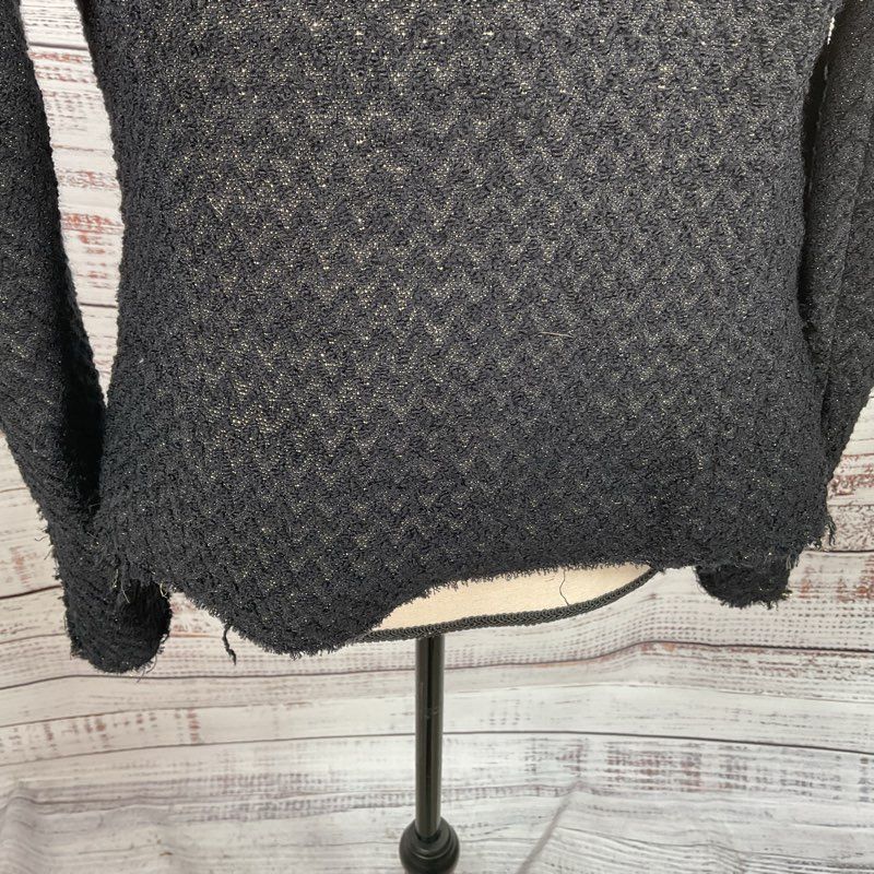 Iro Julianna Black and Gold Zip Up Cardigan Sweater Jacket - Size 2