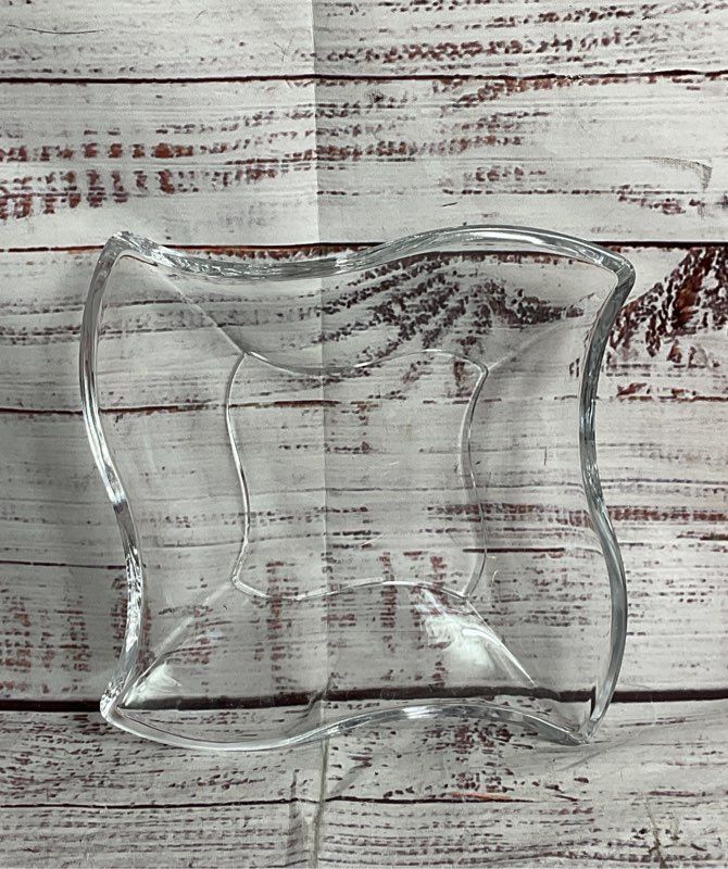 Villeroy & Boch Vintage Crystal New Wave Modern Square Bowl Dish Clear
