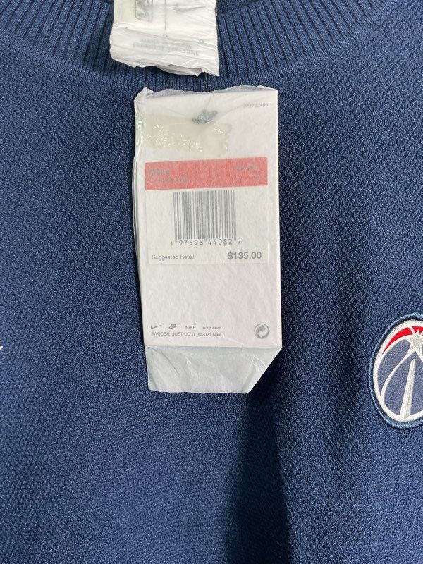 NWT Washington Wizards Sweater Men's Nike Blue NBA Knit Pullover Size L