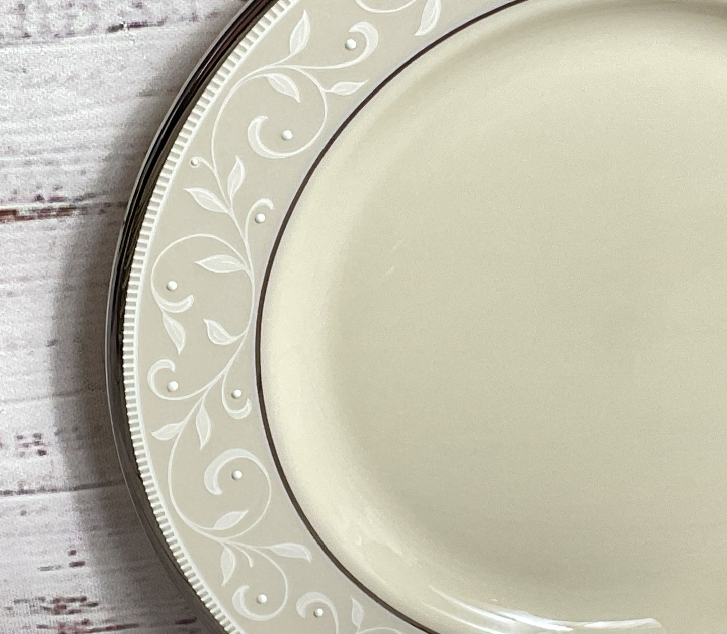 Lenox Vintage Pearl Innocence 6.25" Porcelain Set of 8 Bread Plates Cream