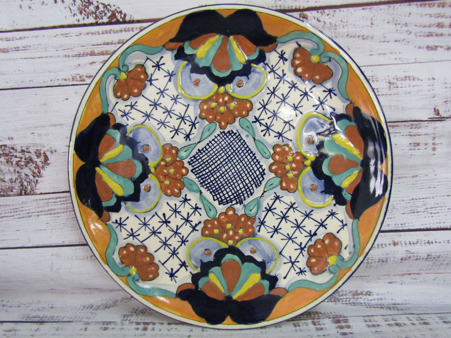 Novica Zacatlan Sunflower by Pedro Tecayehuatl Handcrafted Plate