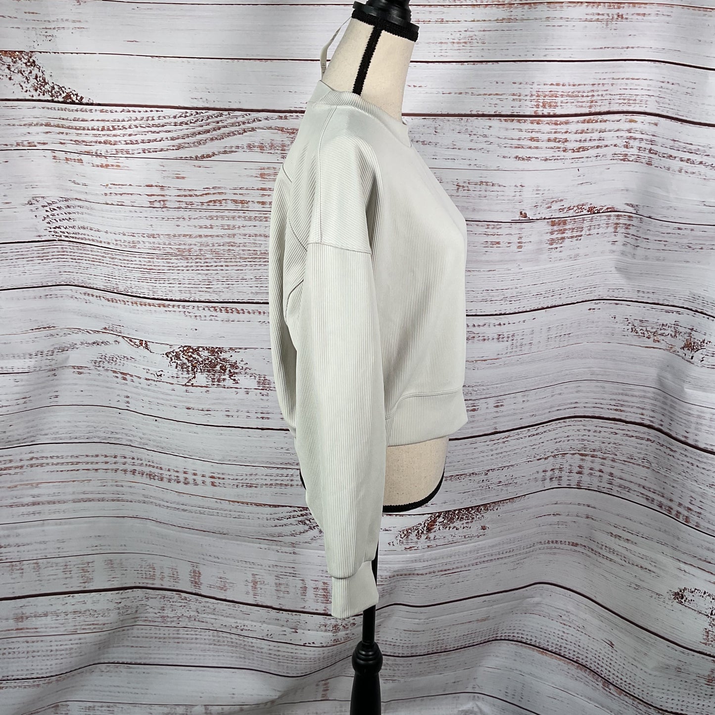 Lululemon Bone White Perfect Oversized Ribbed Crop Crew Sweater - Size 6