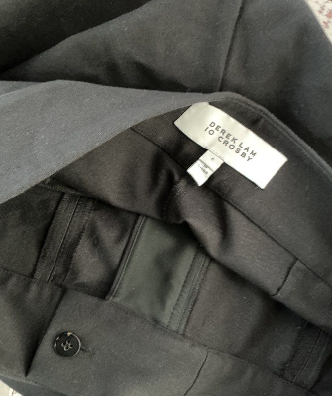 Women's Derek Lam 10 Crosby Black Pants with front slits Size 6