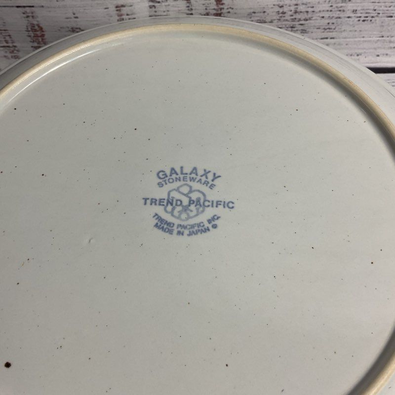Galaxy Stoneware 5 Pc Trend Pacific Milkstone White/Brown Spots Dinner Plate Set