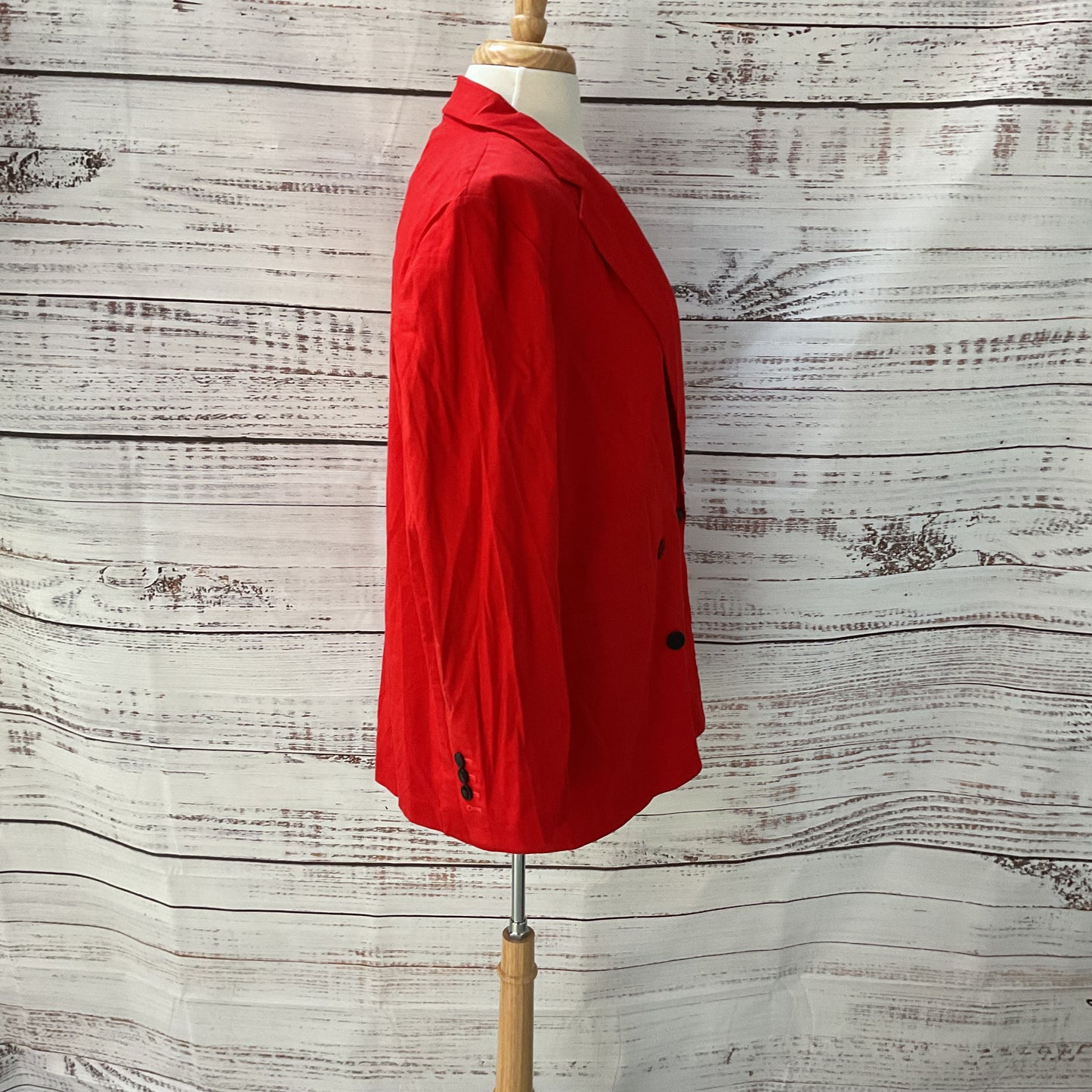 Theory Red Double Breasted Linen Blend Coat - Size 12