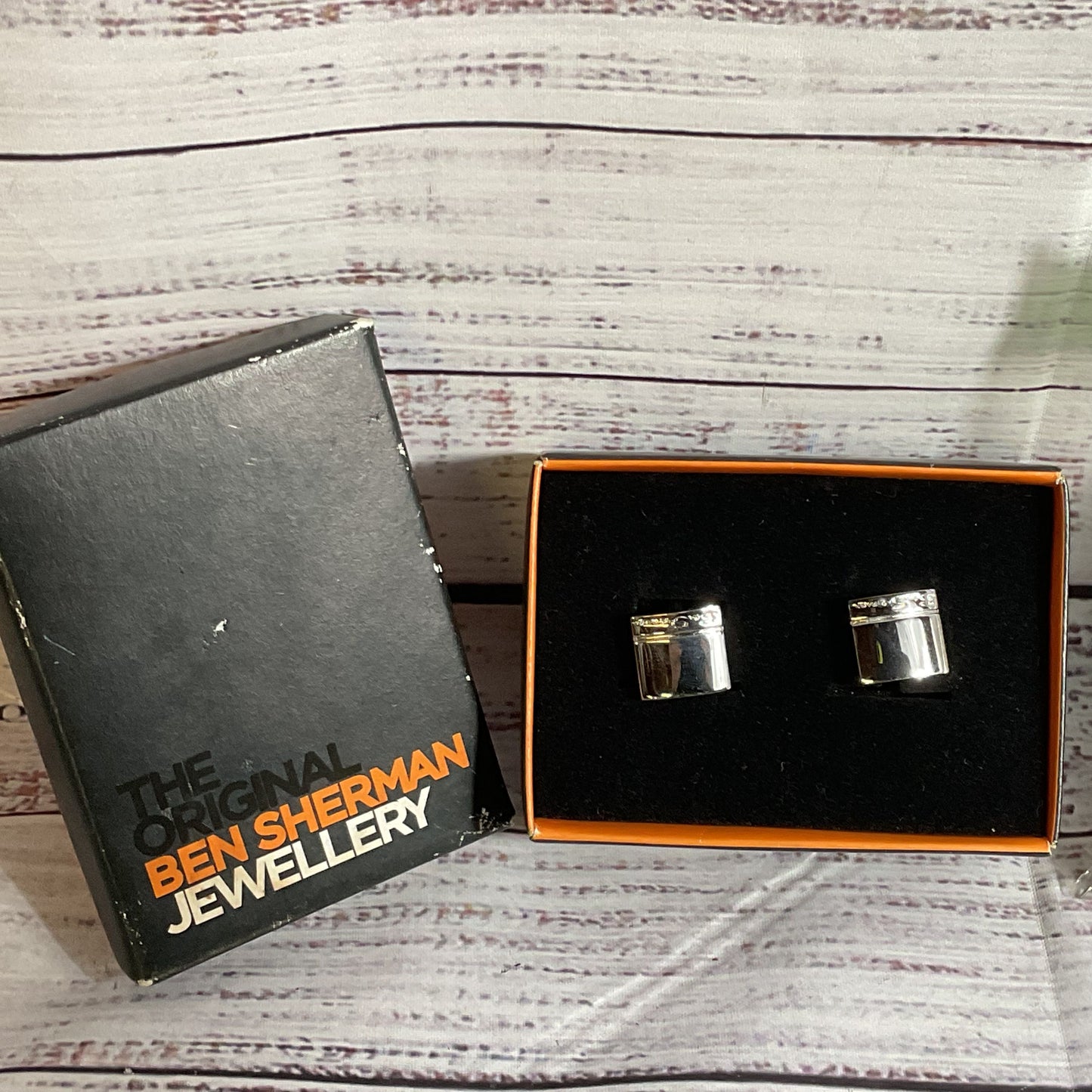VTG. BEN SHERMAN JEWELLERY Silver Tone Square Cufflinks