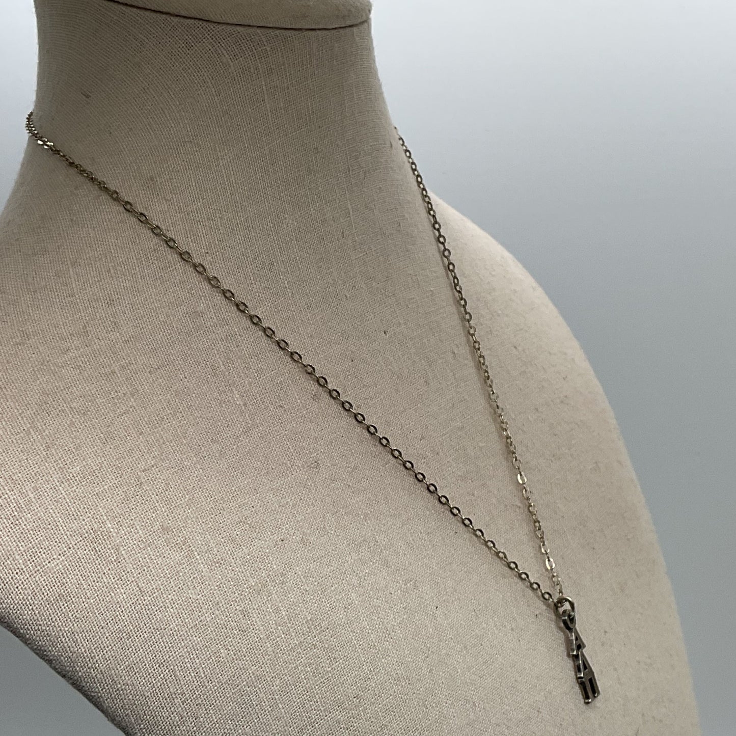 Sterling Silver Alpha Delta Pi Sorority Pendant 16.25" Chain Necklace- 2.60g